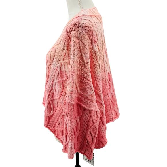 Free People Washed Ashore Sweater Cable Knit Stitch Cropped Cotton Pink Size XS - Picture 2 of 5